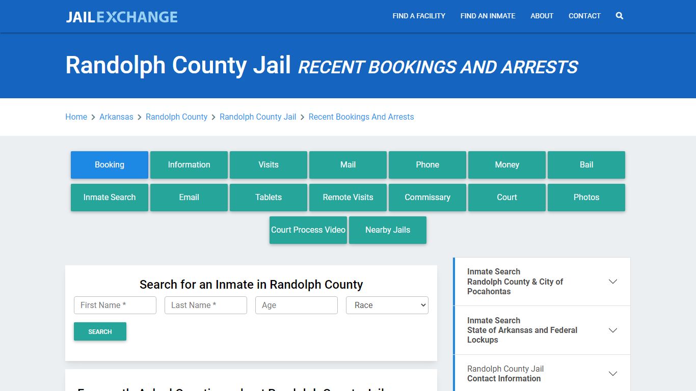 Randolph County Jail AR Recent Arrests and Bookings - Jail Exchange