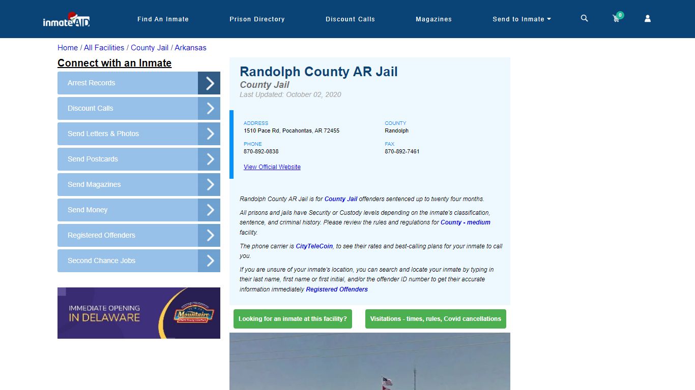 Randolph County AR Jail - Inmate Locator - Pocahontas, AR
