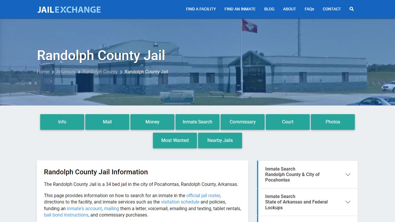 Randolph County Jail, AR Inmate Search, Information